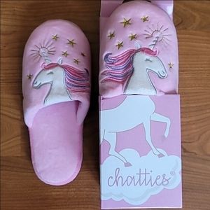 CHATTIES Pink Unicorn Girls Slippers in Gift Box